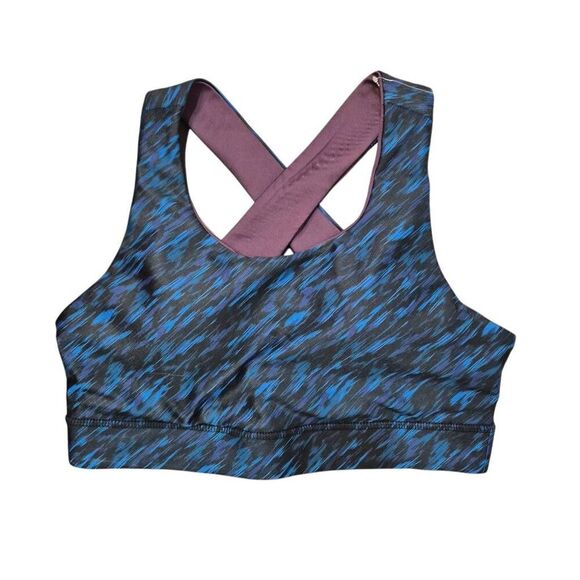 Asics Women's Black & Blue Poly/Spandex Athletic Sports Bra NEW NWT - Picture 3 of 9
